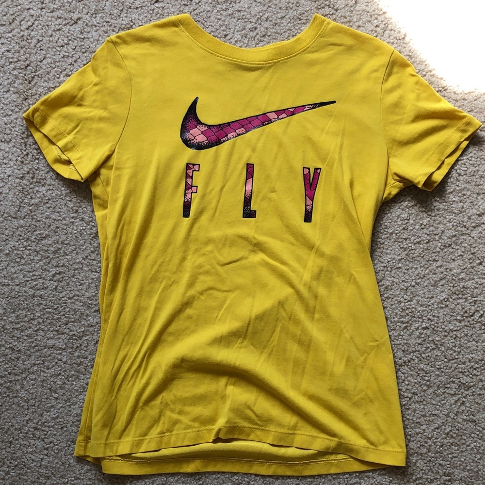 Nike mustard yellow t-shirt,colored logo